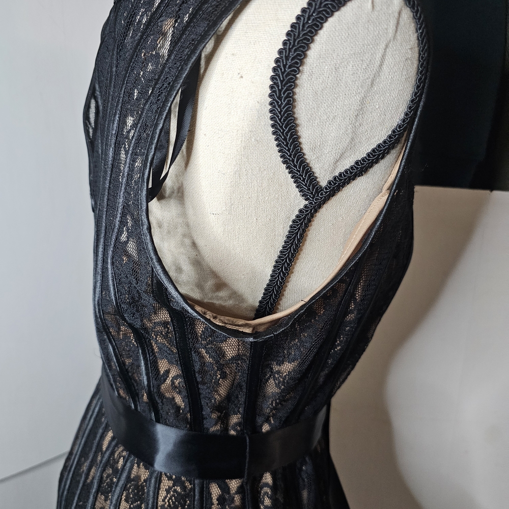 SL Fashions Black Lace Midi Dress - Picture 11 of 16